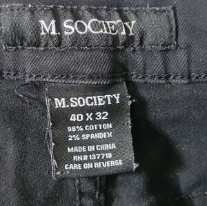 M SOCIETY Black Stretchy Narrow Leg Pipe Leg Jeans 40/32